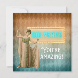 100誕生日ヴィンテージシンガーフラット誕生日カード