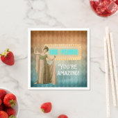 100誕生日ヴィンテージ歌手紙パーティーナプキンス スタンダードカクテルナプキン (インサイチュ)