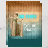 100誕生日ヴィンテージ歌手誕生日スクラップブック (正面/裏面)