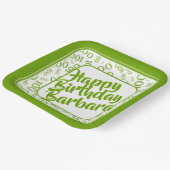 100誕生日乱数パターン緑/白 ペーパープレート (傾斜あり)