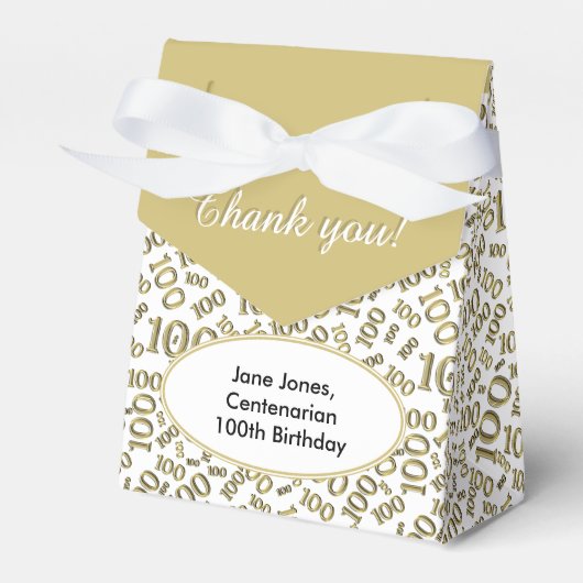100誕生日乱数パターン金ゴールド/白 フェイバーボックス (正面サイド)