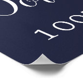 100誕生日写真ムーディパープルフローラへようこそ ポスター (角)