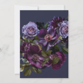 100誕生日写真ムーディパープルフローラ 招待状 (裏面)