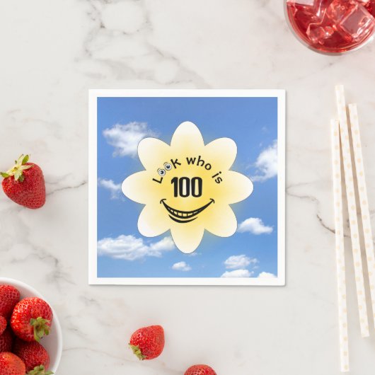 100誕生日夏の日差しと雲 スタンダードカクテルナプキン (インサイチュ)