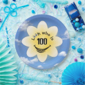 100誕生日夏の日差しと雲 ペーパープレート (パーティー)