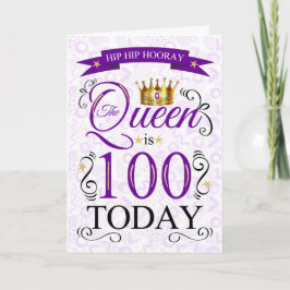 100誕生日女王は今日100紫 カード