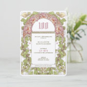 100誕生日招待状アールヌーボーアルフォンスミュシャ 招待状 (スタンド正面)