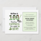 100誕生日招待状ガーデンパーティーメンウーマンパパ 招待状 (正面)