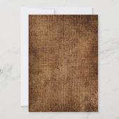 100誕生日招待状ブラウンリネン素朴応援 招待状 (裏面)