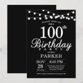 100誕生日招待状白黒 招待状 (正面/裏面)