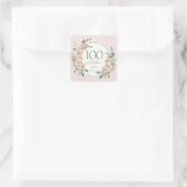 100誕生日熱帯フローラ有難う スクエアシール (バッグ)