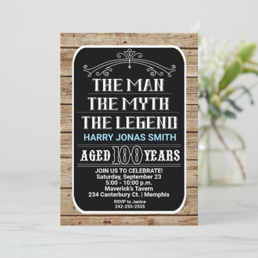 100誕生日男の神話の伝説100年 招待状 (スタンド正面)