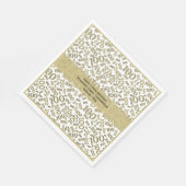 100誕生日番クール号パターン金ゴールド/白 スタンダードランチョンナプキン (角)