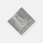 100誕生日 エレガント スタンダードカクテルナプキン (角)