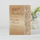 100誕生日 エレガント 招待状 (スタンド正面)