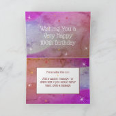 100誕生日 – スター番号 – 紫色の年齢100 カード (内部)