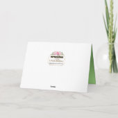 100誕生日、フェミニンピンク牡丹、花 カード (裏面)