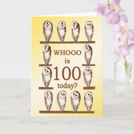 100誕生日、奇妙なフクロウ カード
