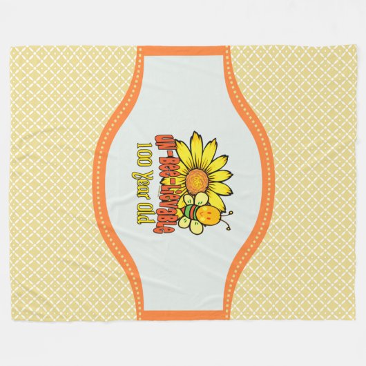 100誕生日- 100歳で信じられない フリースブランケット (正面(横))