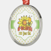 100誕生日- 100歳で信じられない メタルオーナメント (左)