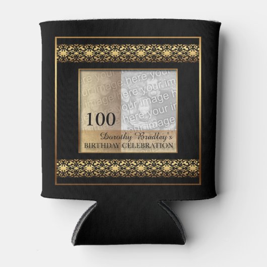 100誕生祝いフォトクーラーボックス 缶クーラー (正面)