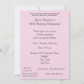 100誕生祝い/ピンクデイジーブーケ 招待状 (裏面)