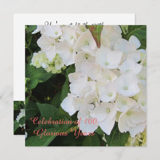 100誕生祝い 招待状 (正面/裏面)