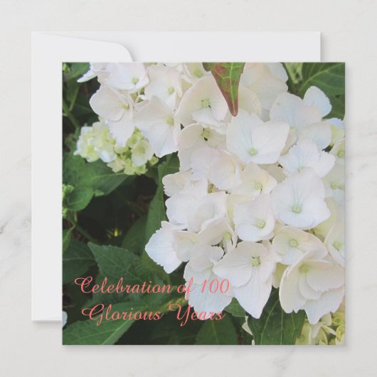 100誕生祝い 招待状 (正面)