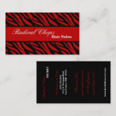 100赤く黒いシマウマのプリントパターン名刺 名刺 (正面/裏面)