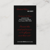 100赤く黒いシマウマのプリントパターン名刺 名刺 (裏面)