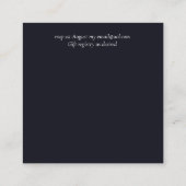 100都市海軍ブルーモダン予算の結婚式 スクエア名刺 (裏面)