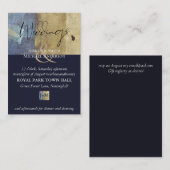 100都市海軍ブルーモダン予算の結婚式 名刺 (正面/裏面)