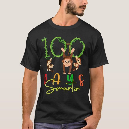 100頭が切れる日モンキーキッズ100th Day of School T Tシャツ (正面)