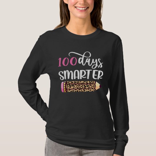 100頭が切れる日レオパード鉛筆100th Day Of Schooo Tシャツ (正面)