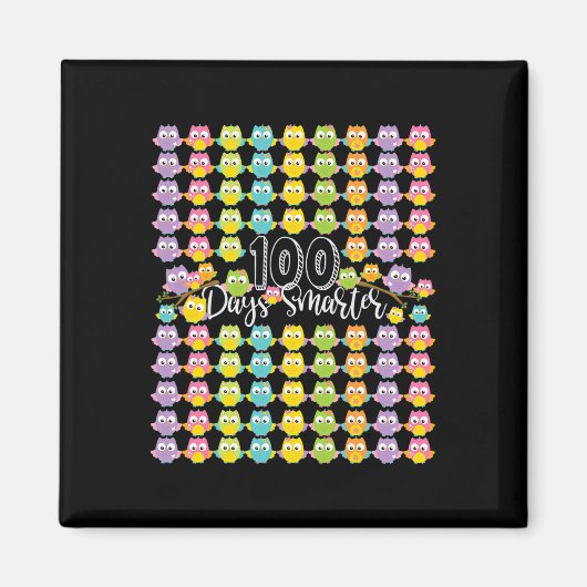 100頭が切れる日- School Owl Kidsの100日目 マグネット (正面)