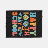 100頭が切れる日Groovy学校の100日目を幸せに フリースブランケット (正面(横))