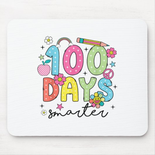 100頭が切れる日Groovy 100th Day Of School Girl マウスパッド (正面)
