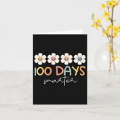 100頭が切れる日Groovy 100th Day Of School Girl T カード (黄色い花)