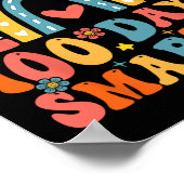 100頭が切れる日Groovy Rainbow 100th Day Of Scho ポスター (角)