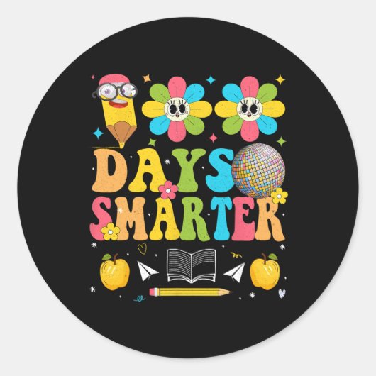 100頭が切れる日Happy 100th Day Of School Kids Bo ラウンドシール (正面)