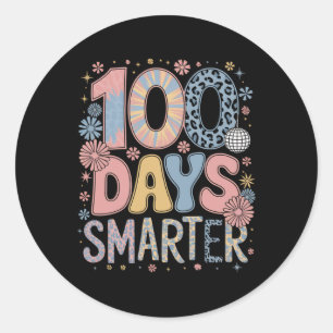 100頭が切れる日Happy 100th Day Of School Kids Bo ラウンドシール