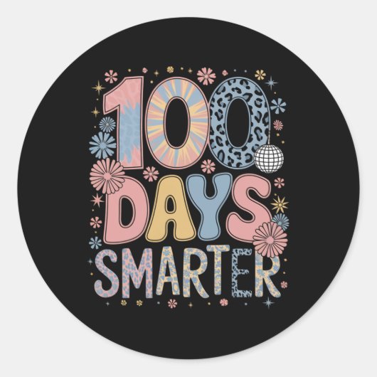 100頭が切れる日Happy 100th Day Of School Kids Bo ラウンドシール (正面)
