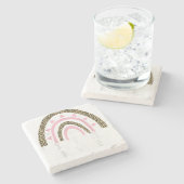 100頭が切れる日Happy 100th Day Of School Rainbow ストーンコースター (横)