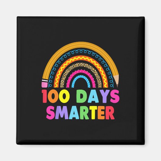 100頭が切れる日Happy 100th Day Of School Rainbow マグネット (正面)