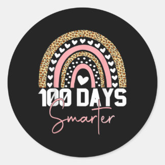 100頭が切れる日Happy 100th Day Of School Rainbow ラウンドシール