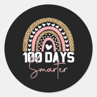 100頭が切れる日Happy 100th Day Of School Rainbow ラウンドシール