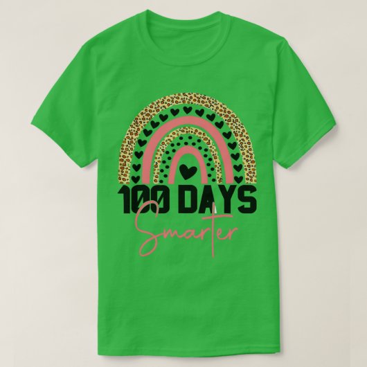 100頭が切れる日Happy 100th Day Of School Rainbow Tシャツ (デザイン正面)