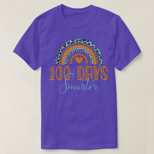 100頭が切れる日Happy 100th Day Of School Rainbow Tシャツ (デザイン正面)
