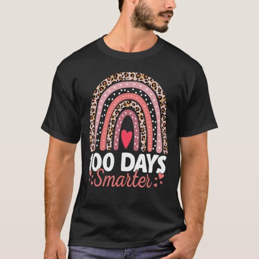 100頭が切れる日Happy 100th Day Of School Rainbow Tシャツ (正面)