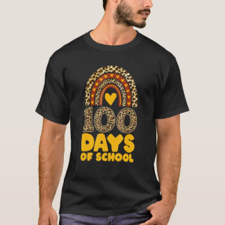 100頭が切れる日Happy 100th Day Of School Rainbow Tシャツ